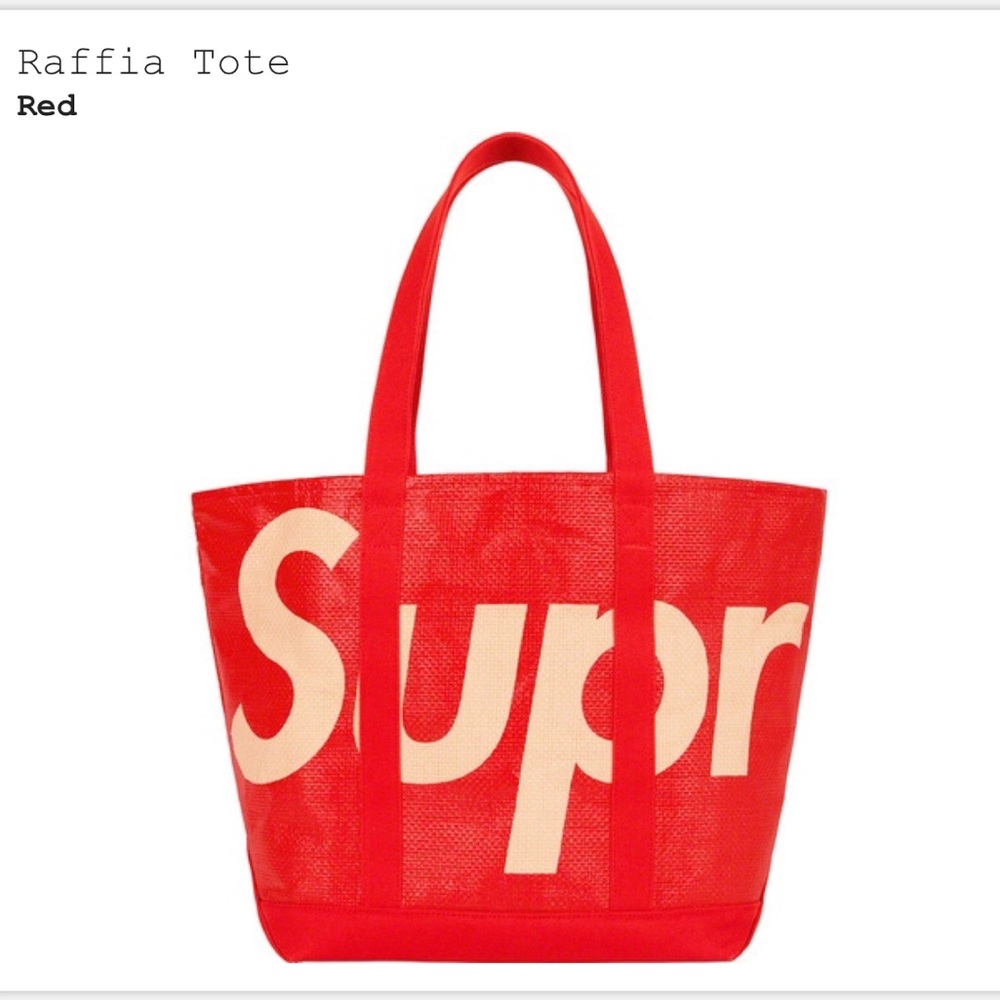 Supreme Raffia tote bag